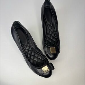 Cole Haan Black Flats with Gold Accents